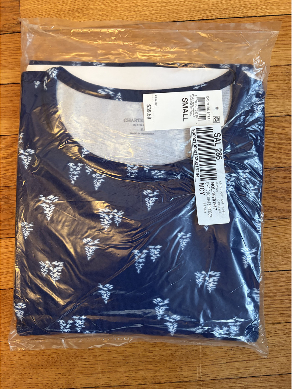 Charter Club Forest Stroll Navy Nightgown S NWT Botanical Cottagecore Cozy Gift